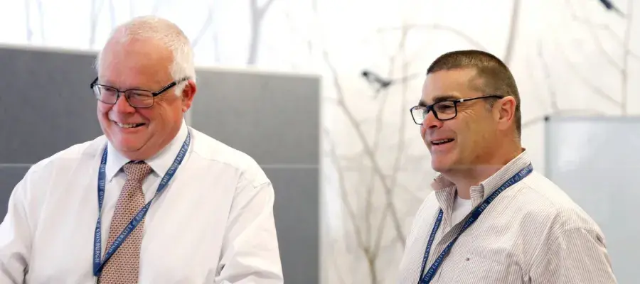 HR Director James Saville speaks to colleagues
