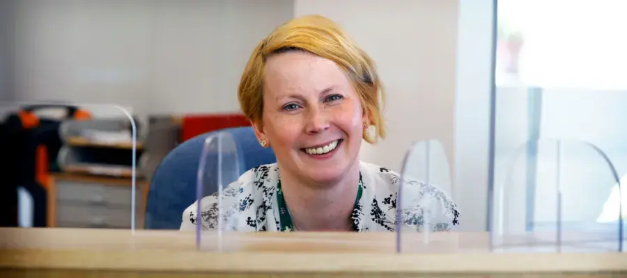 A smiling woman